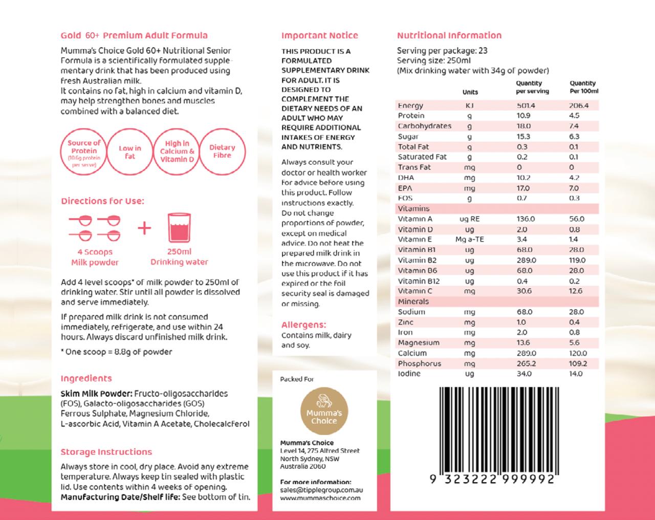 Gold 60+ Nutritional Senior Formula